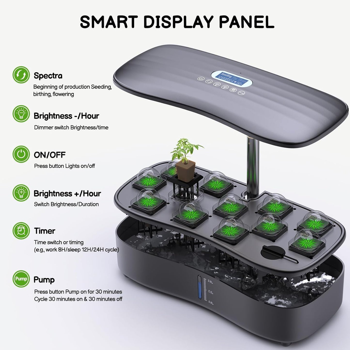 Hydroponics Growing System Kit - 12 Pods Indoor Herb Garden with LED Grow Light, Auto Timer, Adjustable Height up to 17" - Ideal for Home, Birthday & Mother's Day Gifts for Women