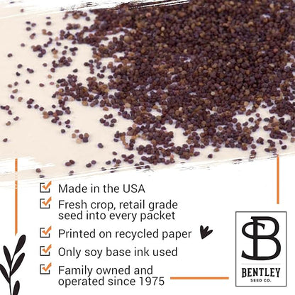 Bentley Seed Co. | Celebration of Life Funeral Favors for Guests | Non-GMO, Non-Coated Flanders Poppy Seed Packets in Our Hearts Forever and Always | Sentimental Memorial Service Gift | Pack of 25