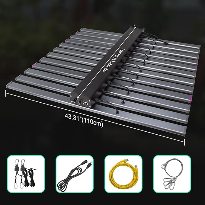 SZHLUX LED Grow Light for Indoor Plants, Dimmable Grow Light for Greenhouse (PTA1060W, 1060W)