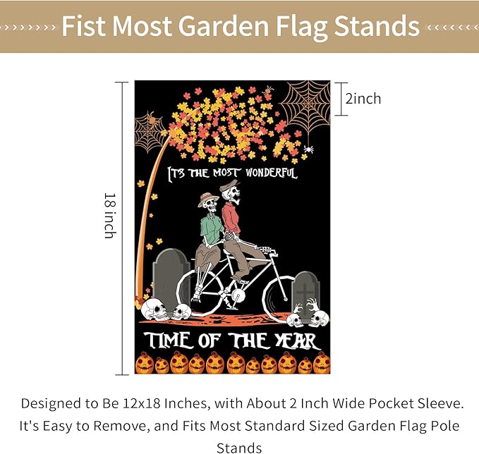Seasonal Garden Flag Set of 12 Double Sided 12 x 18 Inch Yard Flag, Small Garden Flags for Outside, Christmas Flag, Halloween, Fall Winter Outdoor Flag, Holiday Garden Decorations for All Seasons