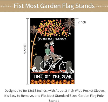 Seasonal Garden Flag Set of 12 Double Sided 12 x 18 Inch Yard Flag, Small Garden Flags for Outside, Christmas Flag, Halloween, Fall Winter Outdoor Flag, Holiday Garden Decorations for All Seasons