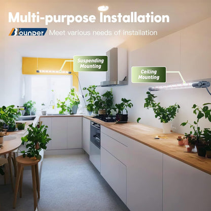 BBOUNDER 2ft LED Grow Light, Sunlike Full Spectrum Integrated Plant Light for Hydroponic Indoor Seedling Veg and Flower, Plug in Plant Light with On/Off Switch