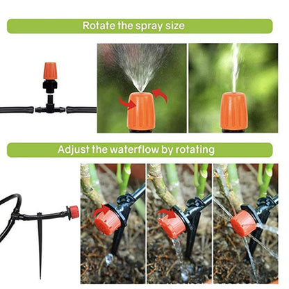 360° Curved Garden Automatic Irrigation System, 49.21Ft Bendable Garden Irrigation System, Adjustable Atomizing Copper Nozzle for Watering System for Garden Plants Lawn (16.4Ft Hose + 5 Nozzles)