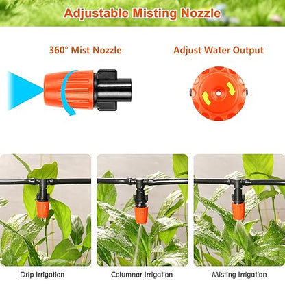 280 Pcs Drip Irrigation Fittings Kit for 1/4" Tubing：Gardrip 1/4 Inch Drip System Barbed Connectors (Nozzles, Nozzle Tees, Valves, Single Barbs, Couplings, Tees, Elbows, Plugs, Crosses)