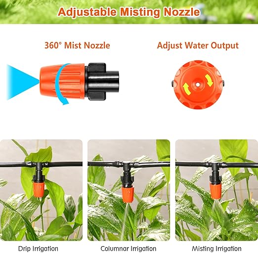 245 Pcs Drip Irrigation Fittings Kit for 1/4" Tubing：Gardrip 1/4 Inch Drip System Barbed Connectors (Nozzles, Nozzle Tees, Drippers, Single Barbs, Couplings, Tees, Elbows, Plugs, Crosses, Drip Stakes)