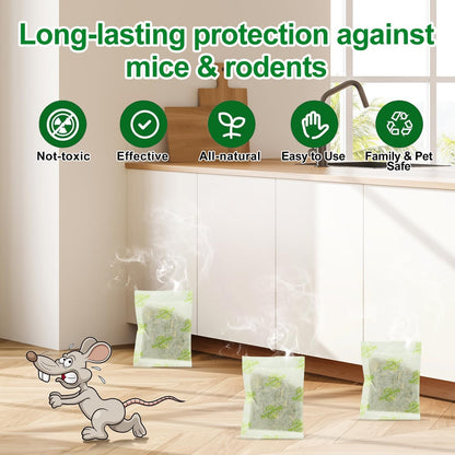 Pest Control Pouches, 15 Pack Peppermint Oil for Mice Rodent Rats Squirrel Pests Repellent Indoor Outdoor Use, Rodent Rat Mouse Deterrent Family Pet Safe Ideal for House Garage Warehouse (15 Pack)