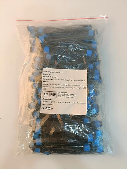 Kalolary 100PCS Irrigation Drippers Drip Emitters, Micro Spray Adjustable 360 Degree Full Circle Pattern Water Flow Bubbler Sprinkler Fits 1/4 (4-6mm) Irrigation Tubing for Garden Irrigation(Blue)