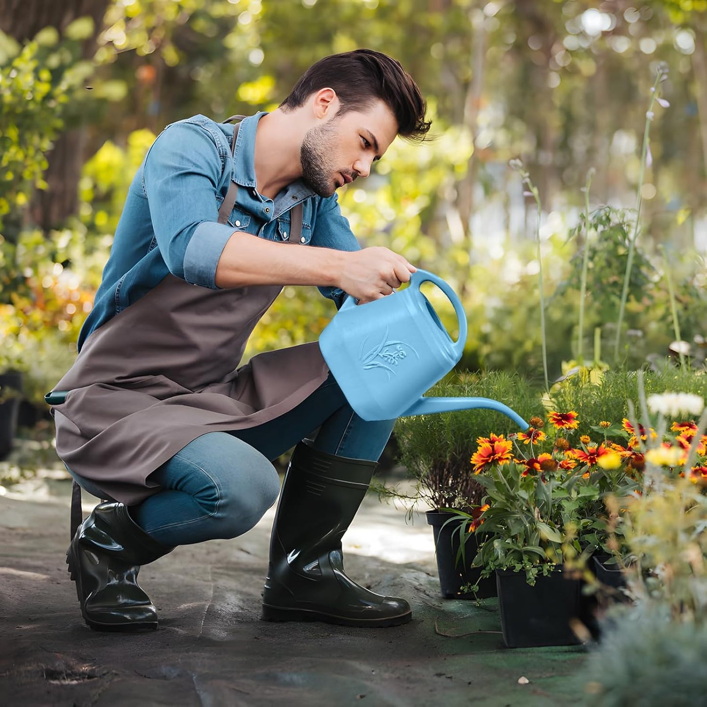 Plant Watering Can - 1/2 Gallon - Sky Blue