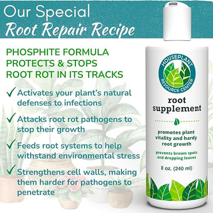 Root Rot Repair for Houseplants – Recovery Drops Root Supplement for Overwatering or Shock | Heals Roots, Prevents Brown Spots & Dropping Leaves (8 oz)