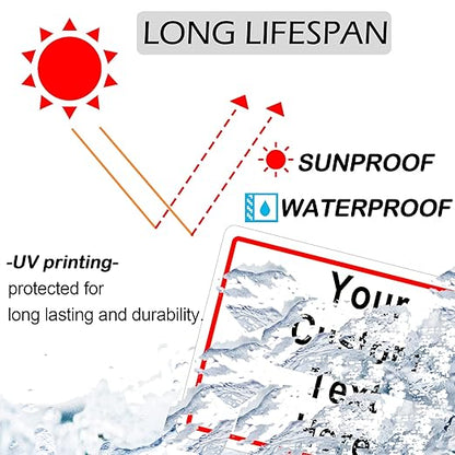 Custom Sign Outdoor 12x8 Inches Vertical, Metal Gate Sign Personalized for Outside, Customized for Home, Office, Garage, Porch, Delivery Signage, .040 Aluminum, Rust Free, Waterproof