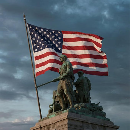 American Flag for Outside 3x5 FT, Deluxe Heavy Duty Spun Polyster, TearProof and Waterproof Super Tough Series, All Weather High Wind USA US Flag with Embroidered Stars, Sewn Stripes, Brass Grommets