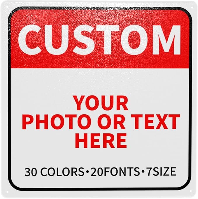 Custom Outdoor Metal Sign - Personalized for Business, Office, Home, Delivery, Road, Garden, Hazard, Parking, Decorative - 8''x8''