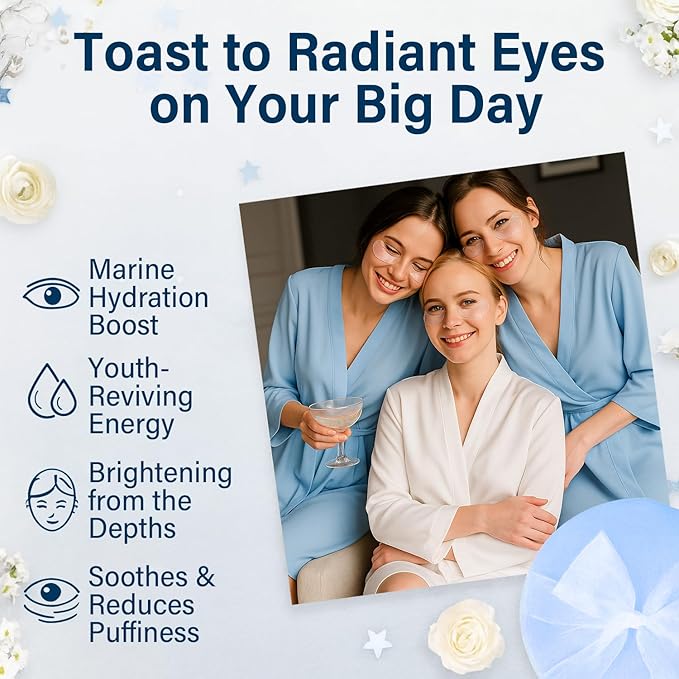 Ocean Oracle Hydrating Hydrogel Eye Patches 28 Pairs, 15-Min Soothing Eye Masks with Marine Algae & Seaweed Blend, Rejuvenating Eye Pads for Tired Eyes, Spa Relaxation Gifts for Women & Men