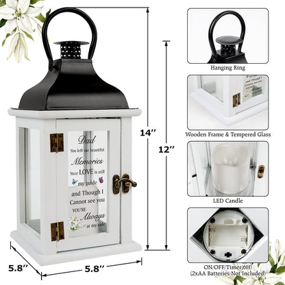 Memorial Lantern - Bereavement Sympathy Gifts for Loss of Father Memorial Gifts for Loss of Father Thoughtful Funeral Gifts for Loss of Father Remembrance Gifts for Loss of Loved One