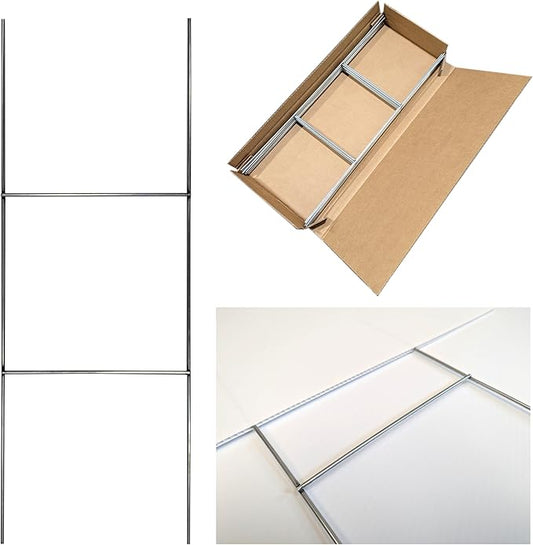 Yard Sign Stakes, 24 inch Standard Size H Stakes, American Made, Overlap Weld for Maximum Strength, Galvanized Steel (10)