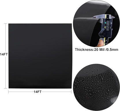 14 x 14 FT Pond Liner, 20 Mil Fish Pond HDPE Liner, Pond Liners for Outdoor Ponds, Koi Ponds, Garden Fountain, Waterfall