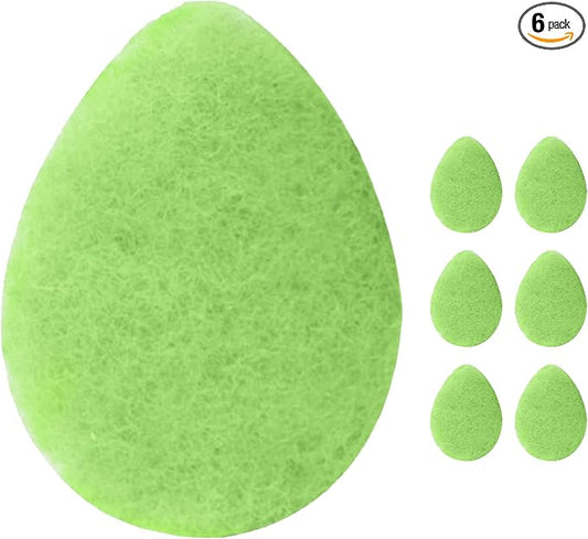 KOL Face Scrubber Pads, Green Tea Infused Exfoliating Facial Cleansing Sponges for Daily Face Wash and Makeup Removal, 6 Count