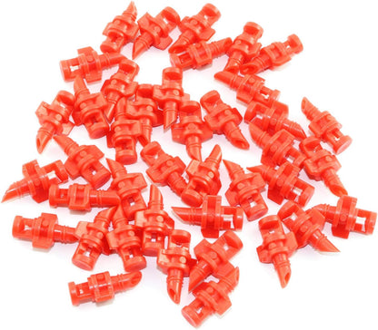 DGZZI 40pcs Sprayer 360 Degree Micro Garden Lawn Water Sprayer Misting Nozzle Sprinkler Irrigation System for Hydroponic and Aeroponic Misters and Cloners Red