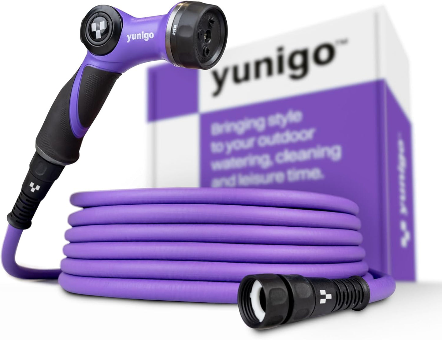 RELAX Expandable Garden Hose 50ft – Lightweight, No-Kink Hose with Anodized Aluminum Couplings & Spray Nozzle. Stylish Water Hose Ideal for Watering Small Garden