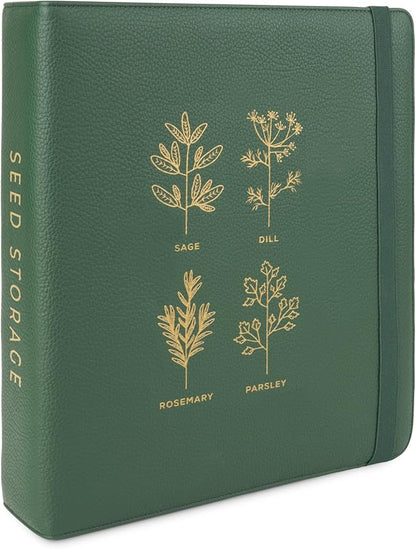 Seed Storage Organizer Binder - Seed Packet Organizer with 50 Pack Sheet Protectors That Stores 200 Seed Envelopes. Seed Storage Binder Delivering Complete Seed Saving Kit for Every Garden Lover.