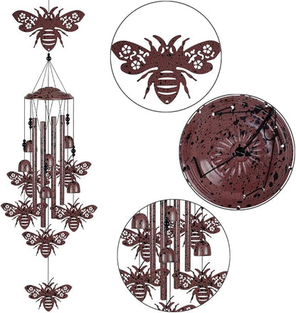 37" Bees Wind Chimes Outdoor Decoration, Memorial Wind Bells, Mobile Chimes, Blessing Wind Chime, Romantic Wind Catcher, Bee Decor, Bee Wind Chimes Gifts for Mom, Home, Balcony, Tree, Festival, Garden