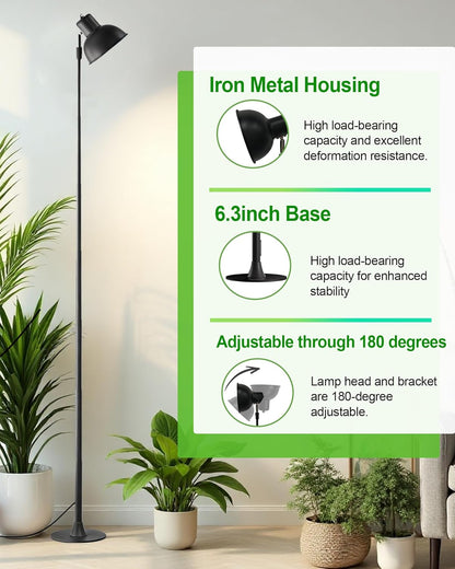 yadoker Plant Grow Light for Indoor Plant, Aluminum LED Grow Light,Elevating Plant Lamp,Height Adjustable,Automatic Timer with 8/12/16Hours,10-Level Brightness,Ideal for Large Plant Grow