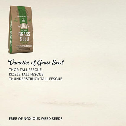 O.M. Scott and Sons Tall Fescue Blend Grass Seed, Fertilizer and Soil Improver, Naturally Crowds Out Weeds, Covers Up to 2,000 sq. ft., 8 lbs.