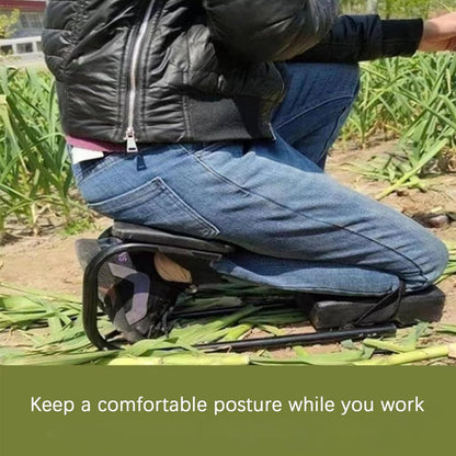 Knee Seat for Gardening, Kneeling Device for Gardening, Farm Work, Ankle Support, Durable Thick Kneeling Pad & Galvanized Steel, Strap on Kneeler Device for Garden (Black*2)