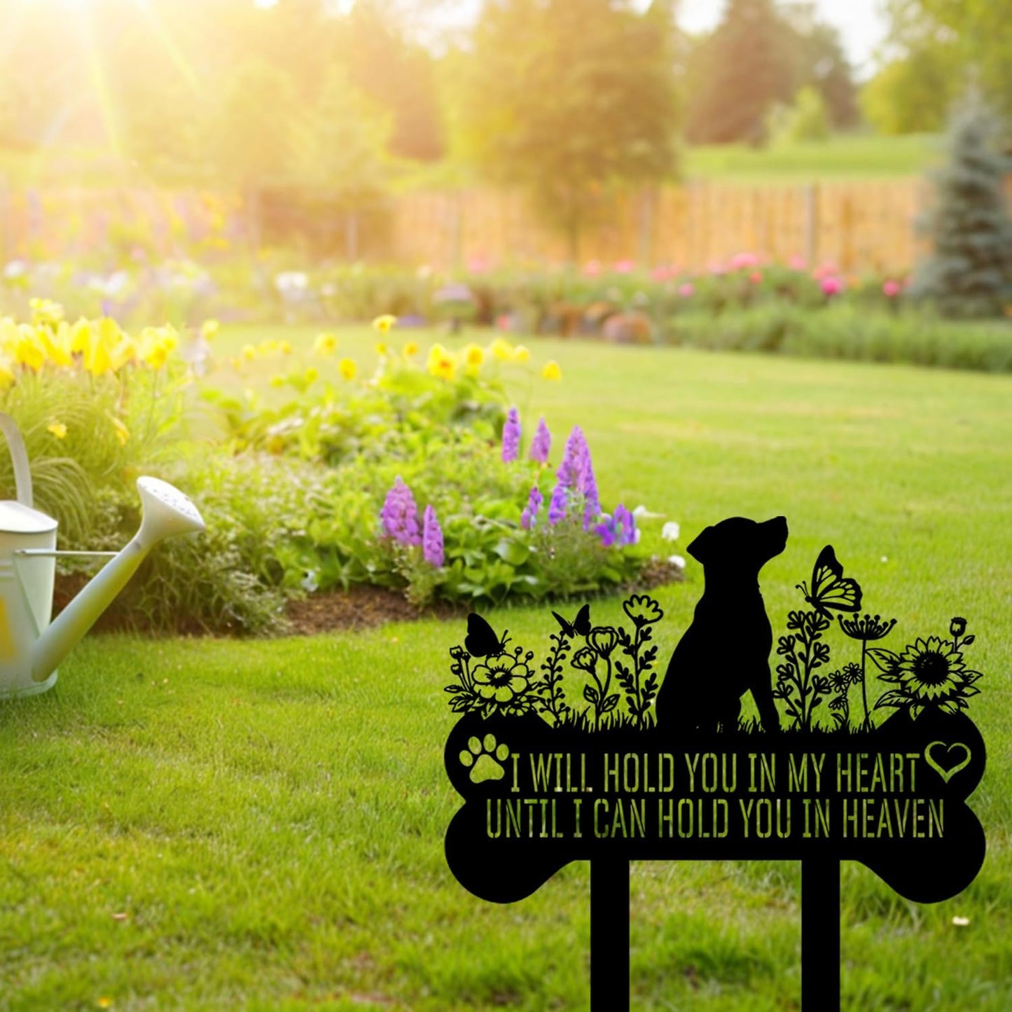 Pet Grave Markers Dog, Metal Pet Metal Memorial Garden Stake, Pets Waterproof Grave Stakes Plaque, Pet Headstone Garden Memorial Graves, Metal Dog Garden Decor 12"