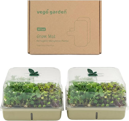 Self-Watering Microgreens Growing Kit with 20 Capillary Grow Mats and Humidity Domes, 4 Trays for Growing Multiple Micro Greens and Sprouts, Hydroponic Growing System with Water Level Indicator