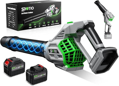 Leaf Blower Cordless, 950,000 RPM Leaf Blower Body Can be Rotated 180°, 2 X 4.5Ah Batteries and Fast Charger 4 Speed Mode Portable Lightweight Cordless Leaf Blower for Patio Cleaning(Grey)