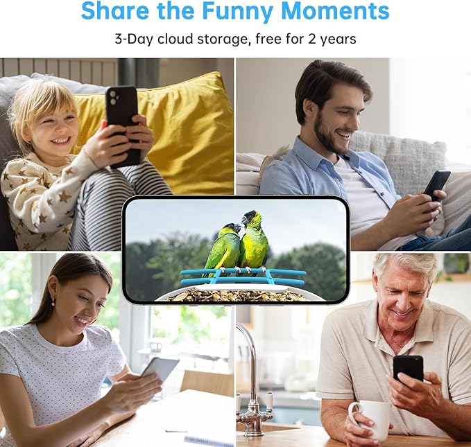 SMONET Bird Feeder with Camera B300: Smart Birdhouse Camera AI Recognition Solar Powered,Outdoor Wireless WiFi Birdfeeder Watching Live Video,Funny Birthday Gifts for Mom Mother Grandma Daughter