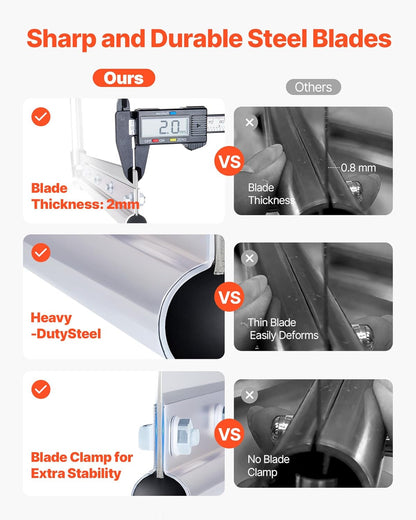 VEVOR Lake Weed Cutter, Pond Aquatic Plant Cutting Tool with 48 in Max. Cut Width, Sharp and Heavy-Duty Steel Blades, Pond Rake with 30 ft Throw Rope, for Cattail, Phragmites, Lilly Pads & Chara