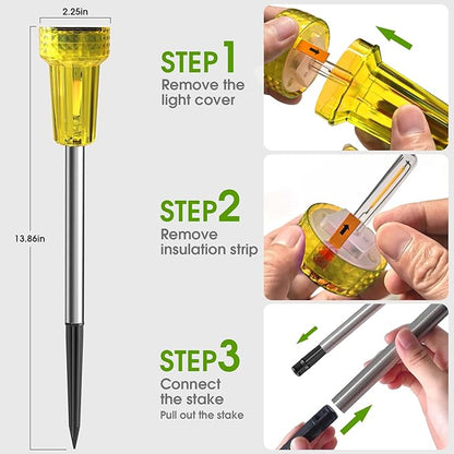 DERAYSION Halloween Solar Lights Outdoor LED Orange Waterproof Pathway Lights Yard Halloween Decorations Auto Dusk-to-Dawn Path Landscape Lights for Christmas Solar Lights Outdoor Decorative 8 Pack