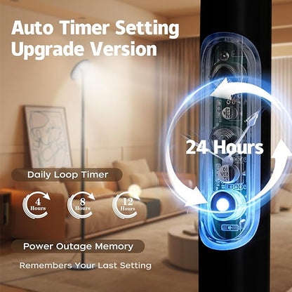 60W Full Spectrum LED Tall Grow Light, 85’’ Adjustable Standing Plant Light for Indoor Plants, 4/8/12H Timer & 10-Level Dimmable, Ideal for Large Plants & Indoor Trees