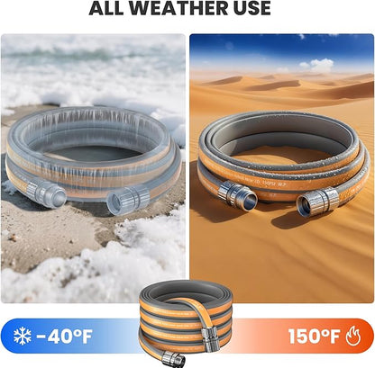 Giraffe Tools Garden Hose 75FT, 5/8" Lightweight Lay Flat Water Hose, Custom Length, Flexible, Leakproof Hybrid Hose Pipe with Male to Female Fitting