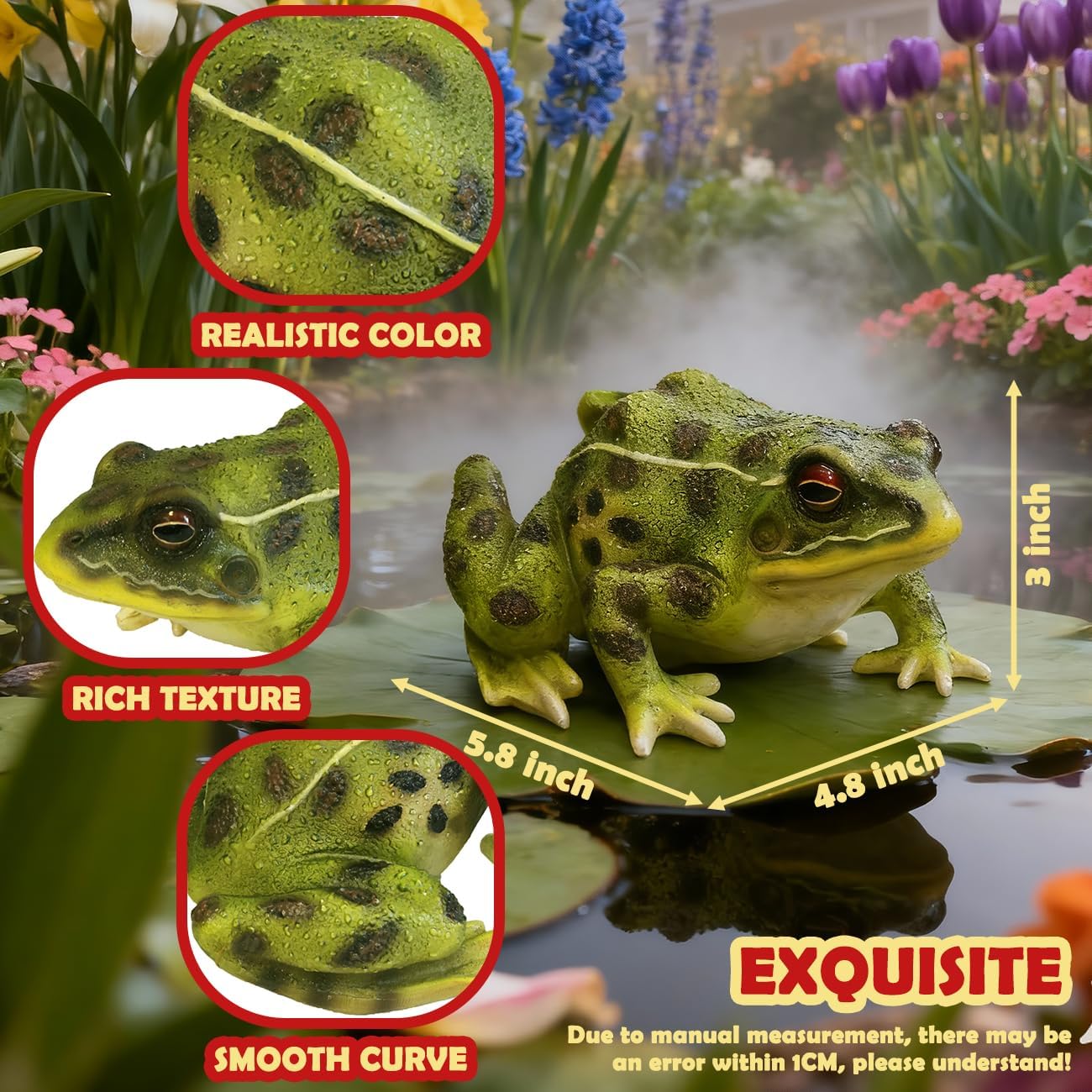 Sunthus Frog Garden Statues Toad Outdoor Decor Sculptures Yard Resin Decorations