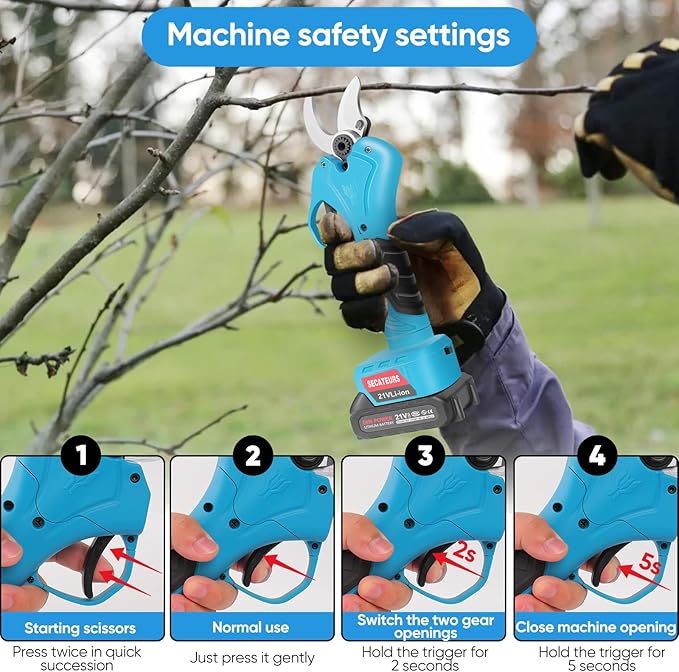 Electric Pruning Shears,1.2in(30mm) Cutting Diameter Pruning Shear for Gardening with 2Pcs 2.0Ah Rechargeable Batteries and 1 Charger, Branch Cutter for Tree Trimming