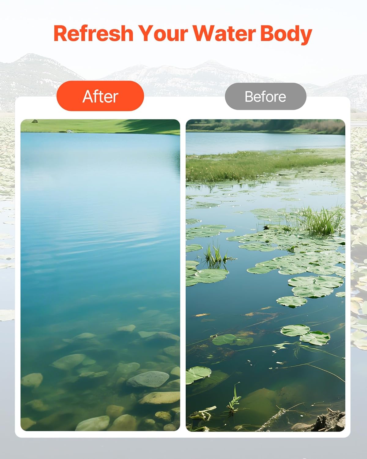 VEVOR Lake Weed Cutter, Pond Aquatic Plant Cutting Tool with 48 in Max. Cut Width, Sharp and Heavy-Duty Steel Blades, Pond Rake with 30 ft Throw Rope, for Cattail, Phragmites, Lilly Pads & Chara