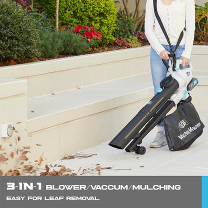RB 40V Leaf Blower and Vacuum Combo - Powerful Cordless Leaf Vacuum Mulcher with 4.0Ah Battery, 30:1 Mulching, 12L Bag, Adjustable Handle