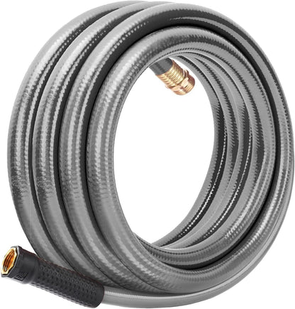 Worth Leader Garden Hose 3/4 in. x 25 ft. -No Kink, Flexible, Leakproof, Male/Female -Heavy Duty Durable 5 Layers PVC Rubber Lightweight Water Pipe for Gardening, Agriculture & Lawn Care -500PSI Burst