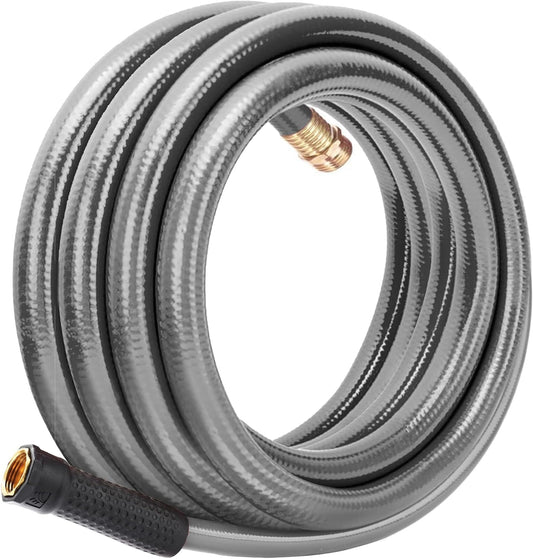 Worth Leader Garden Hose 3/4 in. x 25 ft. -No Kink, Flexible, Leakproof, Male/Female -Heavy Duty Durable 5 Layers PVC Rubber Lightweight Water Pipe for Gardening, Agriculture & Lawn Care -500PSI Burst