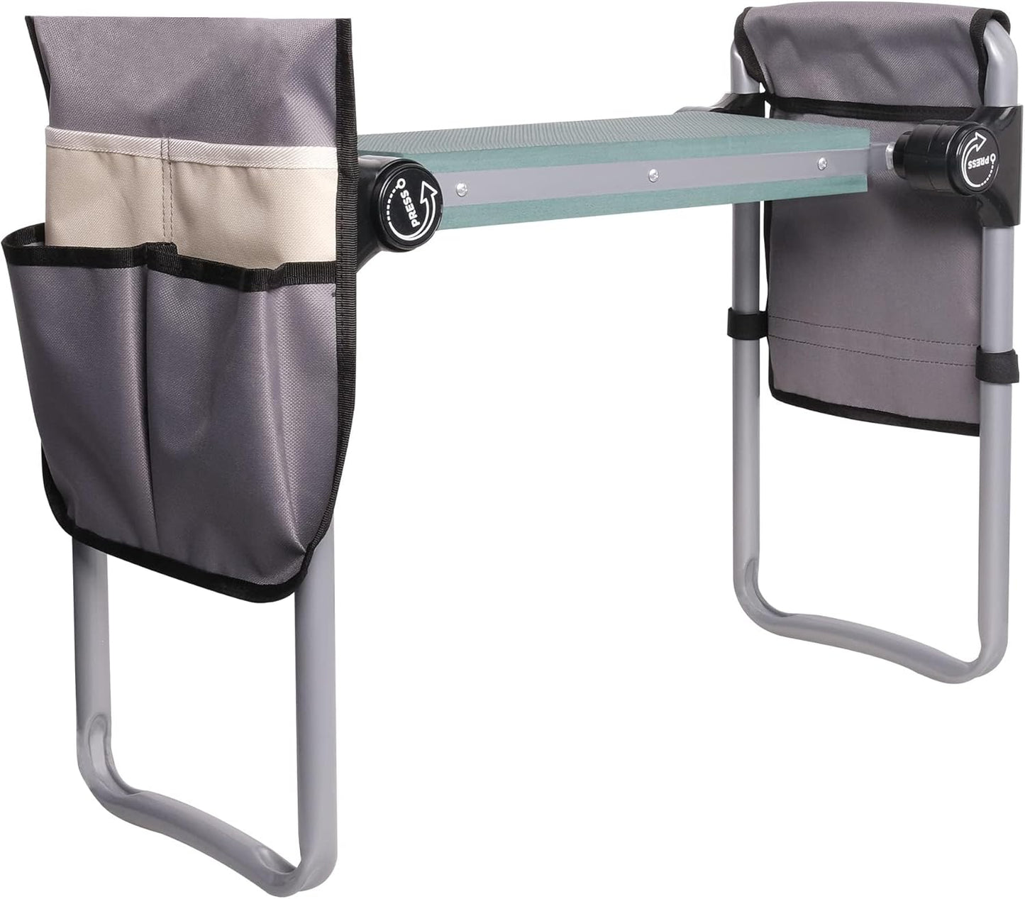 Garden Kneeler and Seat, 2024 Upgraded Foldable Heavy Duty Kneeling Bench with 2 Tool Bags and Soft EVA Foam Pad for Senior, Green