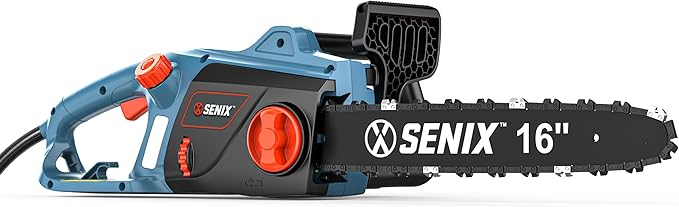 SENIX Electric Chainsaw, 16" Corded Chainsaw,12 Amp Chain Saw for Wood Cutting, Tree Trimming, Garden Tool for Pruning, Branch Cutting, Yard, Fathers Day Gift for Men,Gardener, CSE12-M