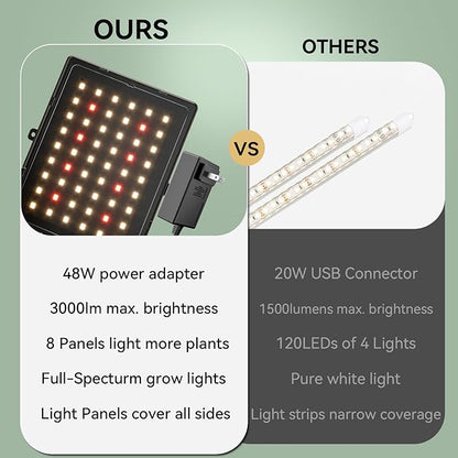 Plant Stand Indoor with Grow Lights 11 Tiered Wood Indoor Plant Shelf 62" Tall Plant Stand Metal Frame for Indoor Plants Multiple Flower Pot Holder, Large Plant Rack for Living Room Patio Corner