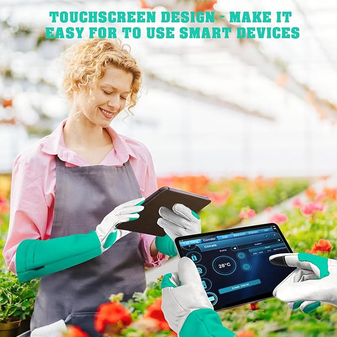 Long-Gardening-Gloves for Women/Men - Thorn Proof Rose Pruning Gloves Heavy Duty Gauntlet-L