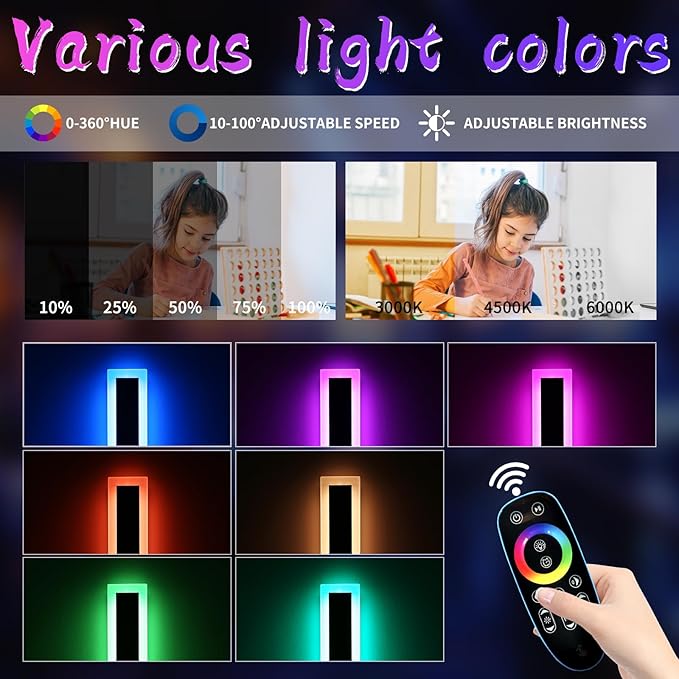 Widened 2 Pack Long RGB LED Wall Lights, 39.3inch Modern Dimmable Outdoor Sconces, 10 Colors, Remote Control, IP65 Waterproof, Garage Wall Mount Lighting Fixtures for Entryway, Yard, Patio