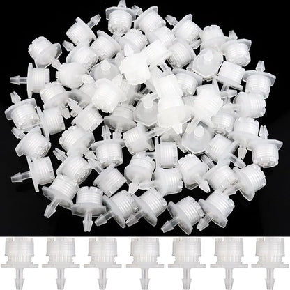 150 Pcs Adjustable Micro Drip Irrigation Sprinklers 1/4 Inch Universal 8-Hole Flow Dripper Garden Irrigation Nozzles for 4mm/7mm Tube Watering System (White)