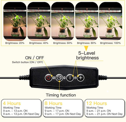 Grow Light Strips, LED 150-Bulb 3500K Dimmable Full Spectrum Plant Growing Lamp Bars for Indoor Plants Hydroponic Veg Succulent Seedling, Daisy-Chain Design