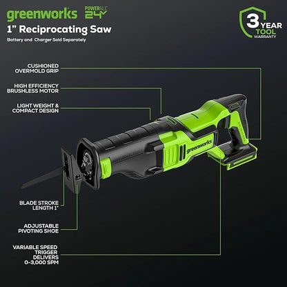 Greenworks 48V (2x24V) Electric Lawn Mower Combo Kit - 20" Mower, 12" String Trimmer, 320 CFM Blower, 1/2" Drill, 1/4" Impact Driver, 1-1/8" Reciprocating Saw - 5 Batteries, 3 Chargers, 3-Yr Warranty